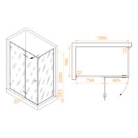 Душевой уголок 140* 80*200 RGW SV-040 Прямоуг./Хром/Матовое/8 мм (2 уп.) арт-353204048-21 — фото 6, Прямоугольные душевые уголки