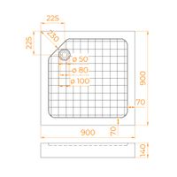 Душевой поддон 90*90*14 RGW SMC-9090W Белый/Квадрат   (9 ножек в комплекте ) арт-57350199-01 — фото 7, Стеклопластиковые душевые поддоны