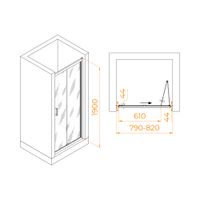 Душевая дверь  80*190 RGW PA-21 Хром/Прозрачное/5 мм (Easy) арт-06082108-11 — фото 3, Раздвижные душевые двери
