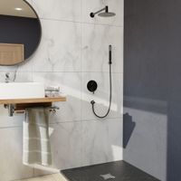 Душевой комплект встраиваемый RGW SP-52B, черный, (верхний душ, смеситель, ручной душ, излив), арт-21140852-04 — фото 8, Встраиваемые душевые комплекты