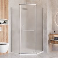 Душевой уголок INRAIN MIT-081 /  90х 90х195 / Трапеция / Хром / Матовое / 8 мм арт-73MI08199-MCH — фото 1, Душевые уголки трапеция