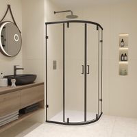 Душевой уголок RGW CL-55B 90x90, полукруглый, профиль черный, стекло прозрачное/6 мм, арт-72095599-14 — фото 2, Душевые уголки четверть круга