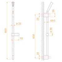 Душевая стойка RGW SP-253 H900 D22mm арт-301401253-01 — фото 3, Штанги для душа