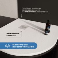 Душевой поддон IN R-9090 Белый Полукруг 90*90 арт-IN990351-01 — фото 2, Душевые поддоны из искусственного камня