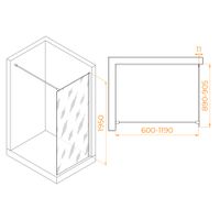 Душевая перегородка  90*195 RGW WA-002 B Чёрный/Прозрачное/6 мм (Easy) арт-35100209-14 — фото 3, Душевые перегородки