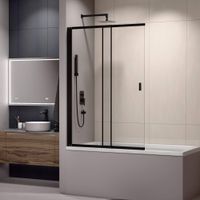 Шторка на ванну RGW SC-40B 100x150, профиль черный, стекло прозрачное, арт-03114010-14 — фото 1, товары