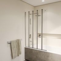 Шторка на ванну 120*150 RGW SC-21 Хром/Прозрачное/6 мм (Easy) арт-03112112-11 — фото 1, Складные шторки для ванной