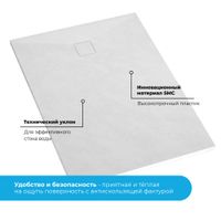 Душевой поддон 90*140*2,6 RGW TSS-149W Белый/Прямоуг Ø 90 мм  арт-553502914-01 — фото 4, Стеклопластиковые душевые поддоны