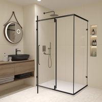 Товар: Душевой уголок 100* 80*185 RGW CL-46-B Прямоуг./Чёрный/Прозрачное/6 мм арт-72094608-14 - фото 2 Душевой уголок 100* 80*185 RGW CL-46-B Прямоуг./Чёрный/Прозрачное/6 мм арт-72094608-14 — фото 2, Прямоугольные душевые уголки