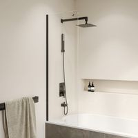 Шторка на ванну  30*150 RGW SC-056-8-B Чёрный/Прозрачное/8 мм (Easy) арт-35110562830-14 — фото 2, Неподвижные шторки для ванной