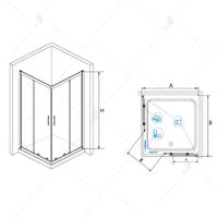 Душевой уголок 100*100*195 RGW HO-31 Квадрат/Хром/Прозрачное/8 мм (Easy) арт-03063100-11 — фото 3, Квадратные душевые уголки