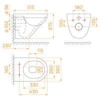 Унитаз подвесной RGW SW-60  белый  (с инсталляцией и кнопкой смыва) арт-68420460-01 — фото 3, Комплекты унитаз + инсталляция