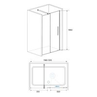 Душевая дверь RGW TO-18B 120x195, профиль черный, стекло прозрачное/6 мм, арт-41071812-14 — фото 4, Раздвижные душевые двери