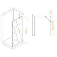 Душевая перегородка 90*195 RGW WA-102 Хром/Матовое/6 мм (Easy) арт-351010209-21 — фото 2, Душевые перегородки