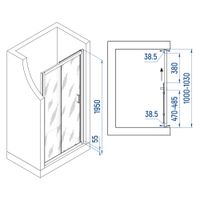 Душевая дверь INRAIN VIN-016 / 100х195 / Хром / Прозрачное / 6 мм арт-73VI01610-CH — фото 5, Раздвижные душевые двери