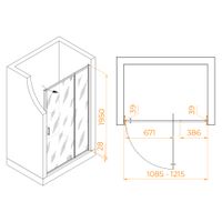 Душевая дверь 110-120*195 RGW PA-008-B Чёрный/Прозрачное/6 мм (Easy) арт-350800812-14 — фото 5, Распашные душевые двери