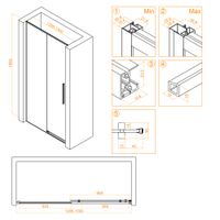 Душевая дверь 130*195 RGW SV-12-B Чёрный/Прозрачное/6 мм (Easy) арт-32321213-14 — фото 3, Раздвижные душевые двери