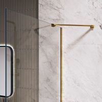 Душевая перегородка INRAIN MONT-110 /  80х195 / Золото браш / Прозрачное / 8 мм арт-73MO11008-TGb — фото 3, Душевые перегородки