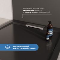 Душевой поддон IN A-01 черный квадрат 90*90 арт-IN991033-04 — фото 2, Душевые поддоны из искусственного камня
