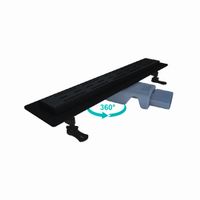 Душевой лоток Drain Leo-30-60 прямой 600 черный Ø 50 мм на ножках, сифон арт-60213060-04 — фото 1, Душевые лотки