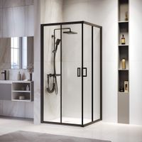 Душевой уголок  80* 80*195 RGW PA-39-B Квадрат/Чёрный/Прозрачное/6 мм (Easy) арт-03083988-14 — фото 2, Квадратные душевые уголки