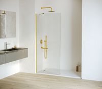 Душевая перегородка  60*195 RGW WA-102-Gb Золото браш/Прозрачное/6 мм (Easy) арт-351010206-16 — фото 2, Душевые перегородки