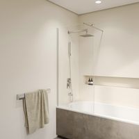 Шторка на ванну INRAIN MC-051 /  90х150 / Хром / Прозрачное / 8 мм арт-73MC05109-CH — фото 1, Неподвижные шторки для ванной