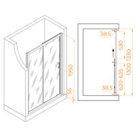 Душевая дверь 130*195 RGW PA-016 Хром/Прозрачное/6 мм арт-350801613-11 — фото 3, Раздвижные душевые двери