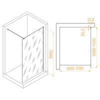Душевая перегородка 110*195 RGW WA-001 Хром/Прозрачное/10 мм арт-351000111-11 — фото 3, Душевые перегородки