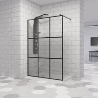 Душевая перегородка 140*195 RGW WA-111 B Чёрный/Прозрачное(Принт)/8 мм (Easy) арт-411011114-84 — фото 2, Душевые перегородки