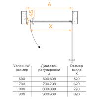 Душевая дверь RGW HO-011B 80x195, профиль черный, стекло прозрачное/8 мм, арт-350601108-14 — фото 8, Распашные душевые двери