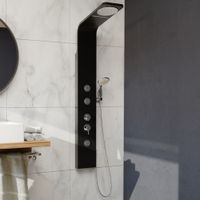 Душевая стойка RGW SP-06 B Черный 148*26 Головной душ+водопад/Смеситель (ручной душ 3 г/м форсунки) арт-21140106-14 — фото 1, Душевые панели