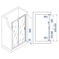 Душевая дверь INRAIN VIN-016 / 120х195 / Хром / Матовое / 6 мм арт-73VI01612-MCH — фото 2, Раздвижные душевые двери