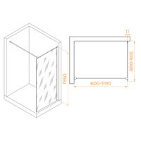 Душевая перегородка INRAIN MONT-002 /  90х195 / Белый / Прозрачное / 6 мм арт-73MO00209-TW — фото 2, Душевые перегородки