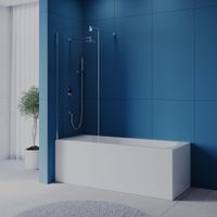 Шторка на ванну INRAIN MC-051 /  70х150 / Хром / Прозрачное / 8 мм арт-73MC05107-CH — фото 1, Неподвижные шторки для ванной