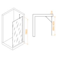 Душевая перегородка  90*195 RGW WA-102 Хром/Прозрачное/6 мм (Easy) арт-351010209-11 — фото 3, Душевые перегородки