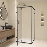 Душевой уголок RGW CL-035B 90x90, квадратный, профиль черный, стекло прозрачное/6 мм, арт-350903599-14 — фото 2, Квадратные душевые уголки