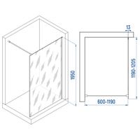 Душевая перегородка INRAIN MONT-010 / 120х195 / Хром / Прозрачное / 8 мм арт-73MO01012-CH — фото 2, Душевые перегородки