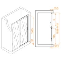 Душевая дверь 140*195 RGW PA-017-B Чёрный/Матовое/6 мм (Easy) арт-350801714-24 — фото 5, Раздвижные душевые двери