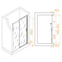 Душевая дверь 120*195 RGW PA-017-B Чёрный/Прозрачное/6 мм (Easy) арт-350801712-14 — фото 5, Раздвижные душевые двери