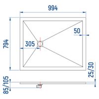 Душевой поддон IN-80100 графит Прямоугольный 80*100 арт-IN018251-02 — фото 6, Душевые поддоны из искусственного камня