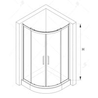 Душевой уголок  90*90*185 RGW CL-54-B Полукруг/Чёрный/Прозрачное/5 мм арт-32095499-14 — фото 7, Душевые уголки четверть круга
