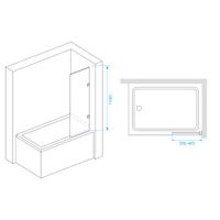 Шторка на ванну  40*150 RGW SC-056-2 Хром/Прозрачное/8 мм (EasyClean) арт-3511056240-11 — фото 3, Неподвижные шторки для ванной