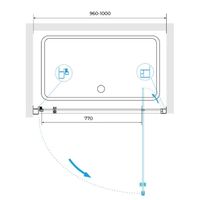 Душевая дверь 100*185 RGW PA-105 Хром/Прозрачное/5 мм арт-410810510-11 — фото 3, Распашные душевые двери