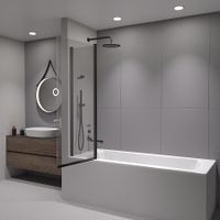 Шторка на ванну 100*140 RGW SC-11-B Чёрный/Прозрачное/6 мм (99-100 Easy) арт-03111110-14 — фото 5, Шторки для ванной распашные