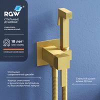 Гигиенический душ со смесителем RGW SP-212-Gb Золото браш (Смеситель/шланг/гигиенический душ/) арт-581408212-06 — фото 1, Гигиенические души