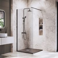 Душевая перегородка INRAIN MONT-002 / 100х195 / Чёрный / Прозрачное / 6 мм арт-73MO00210-TB — фото 2, Душевые перегородки