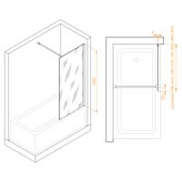 Шторка на ванну  80*150 RGW SC-050-B Чёрный/Прозрачное/6 мм (Easy) арт-351105008-14 — фото 5, Неподвижные шторки для ванной