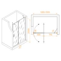 Товар: Душевая дверь RGW HO-014B 130x200, профиль черный, стекло прозрачное/8 мм (EasyClean), арт-350601413-14 - фото 4 Душевая дверь RGW HO-014B 130x200, профиль черный, стекло прозрачное/8 мм (EasyClean), арт-350601413-14 — фото 4, Распашные душевые двери