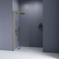 Душевая перегородка INRAIN MONT-110 /  80х195 / Золото браш / Прозрачное / 8 мм арт-73MO11008-TGb — фото 4, Душевые перегородки